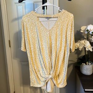 Cheetah print twist front top